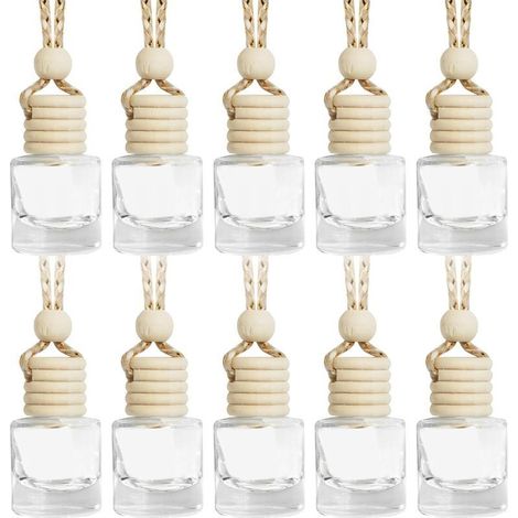 10PCS Diffuseur Voiture,Diffuseur Voiture Vide,Diffuseur Parfum Voiture,Diffuseur Huiles Essentielles Voiture,Flacon Diffuseur Parfum Vide,Convient à Toutes Les Voitures (Round, 10PCS) (1/5)