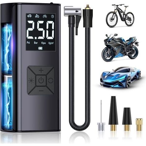 Gonfleur de Pneus - Intelligent - 4500mAh - Écran LCD - Lampe LED - 150PSI (1/4)