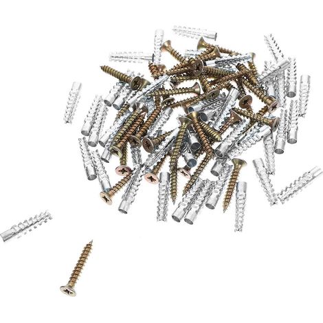Kit de 40 vis à placo en acier, chevilles dorées, pour machine. (1/5)