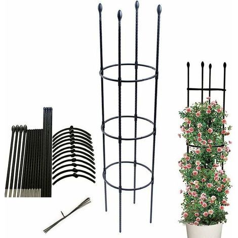 Climbing Plant Trellis Plant Cage, Large Metal Support Cage, Garden Obelisk Climbing Plant, Rose Column, Sturdy and Stable, Suitable for Garden, Balcony Flower Pots--133cm LI (1/4)