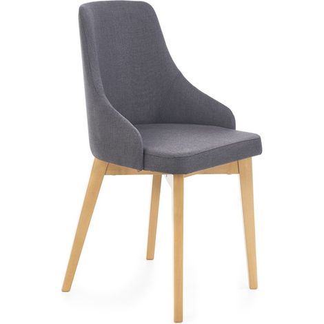 Chaise design scandinave bois et gris Vanille (1/4)