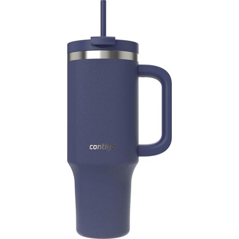 Contigo Bottiglia termica 1200 ml con manico e cannuccia, Borraccia isolata in acciaio inossidabile con coperchio, Raffredda per 29 ore, Tazza termica, Senza BPA, Indigo (1/5)