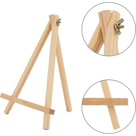 Chevalet de table en bois - 30 cm - Petit chevalet en pin naturel pour exposer toiles, tableaux et cadres en bois (1/5)
