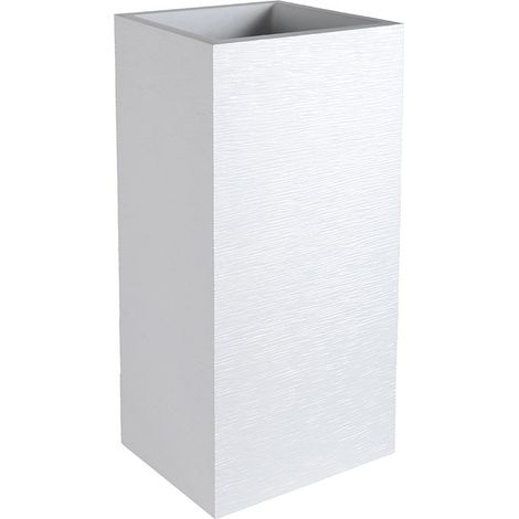 EDA – Pot de fleurs carré haut 39,5 x 39,5 x 80 cm – 31 L – Polypropylène anti-UV – Zone de rétention d'eau – Usage intérieur et extérieur