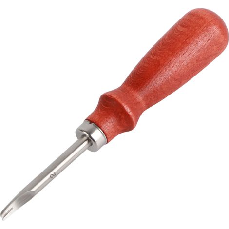 Couteau biseau cuir 5,5 pouces, outil de chamfreinage artisanal, finition bord sellerie, grattoir manuel pour maroquinerie DIY, 1,0 mm (1/5)