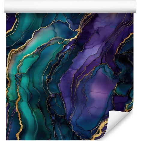 Papel pintado Ink azul marino, turquesa, índigo y azul 50x1000 cm (1/5)