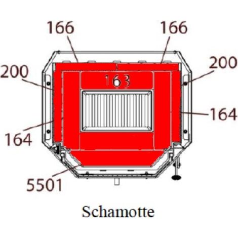 Habillage de foyer pour poêles à cheminée Aarhus 284.17 de Haas+Sohn - chamotte - 9 pièces