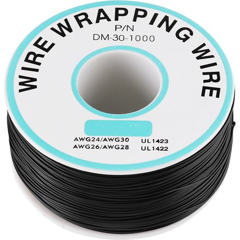 Câble monobrin 0,25 mm², 30 AWG, noir, 250 mètres