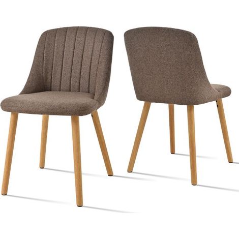 GOEURVANT Webstoff Esszimmerstuhl Mokkatöne, 2er, ergonomischer Küchenstuhl with atmungsaktivem Bezug & Rutschschutz