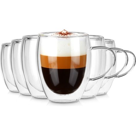 Doppelwandige Thermogläser für Kaffee und Tee, 320 ml, 6 Stück. (1/5)