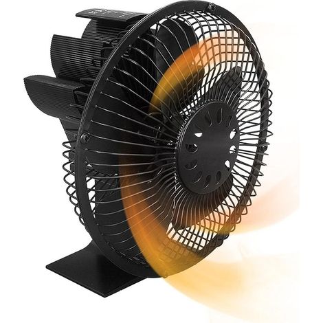 Ventilateur de poêle chaud à 5 pales avec protection, écologique et efficace pour poêles/cheminées à bois (1/4)