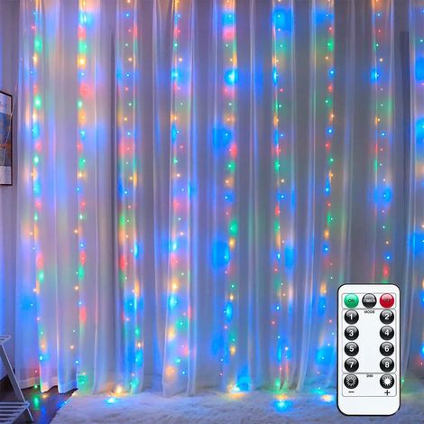 Guirlande lumineuse de 300 LED, 3,9 x 3,9 m, pour fenêtres et murs, alimentation USB, idéale pour les chambres, les décors, les mariages, les fêtes et la décoration intérieure. (1/5)