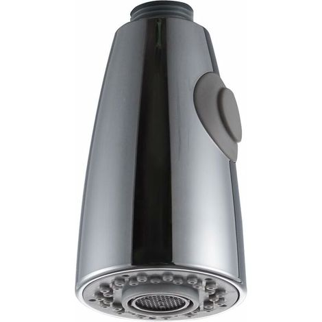 Ahlsen Grifo de cocina de doble función, repuesto extraíble, cabezal rociador para fregadero de cocina, cabezal rociador cromado, interfaz de 1/2" (1/5)