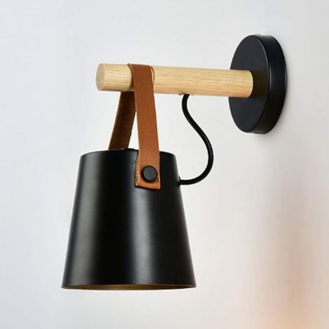 Applique Murale Lampe Métal Style Parapluie Rétro Industrielle Bois Eclairage Suspension Luminaire E27 (1/5)