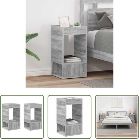 Wohnzimmer Beistelltisch - Beistelltisch 2 pcs Graues Sonoma 30 x 30 x 56 cm Holzwerkstoff (1/5)