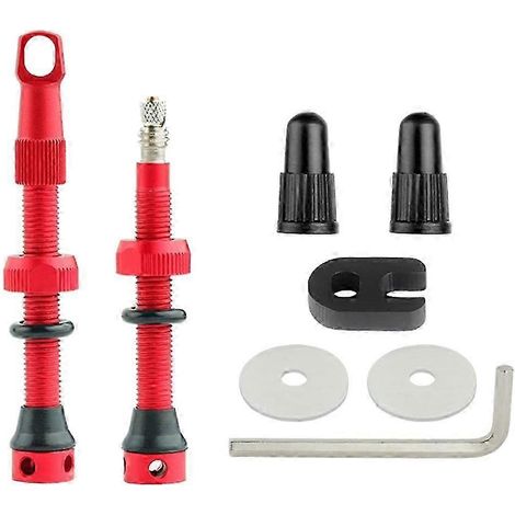Valves de pneus légères pour pneus de vélo tubeless, tiges de valve et jantes en alliage d'aluminium structuré RED3. (1/5)