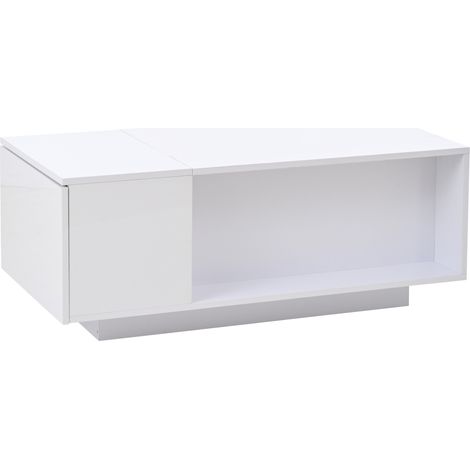 Mesa de centro elevable con almacenamiento oculto 100 x 50 x 40 cm blanca HOMVRA (1/5)