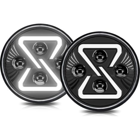 Set di 2 fari a LED per auto, 7 pollici, impermeabili, rotondi, per moto, con luci abbaglianti e anabbaglianti, indicatori di direzione DRL, ricambio per Jeep Wrangler JK LJ CJ TJ