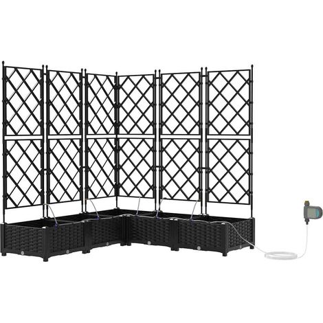 Maison Exclusive - Cache-pot de jardin 5 pcs Noir 120 x 120 x 126 cm Plastique