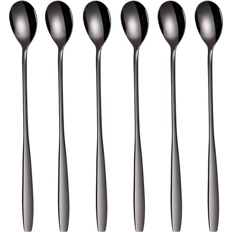 Cucharas de postre pulidas, aptas para lavavajillas, juego de 6 (1/4)