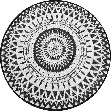 Tapis d'extérieur rond et réversible (1/4)