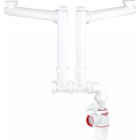 Siphon déporté pour évier 2 bacs WIRQUIN Neo Air 5079035 - Ø40mm