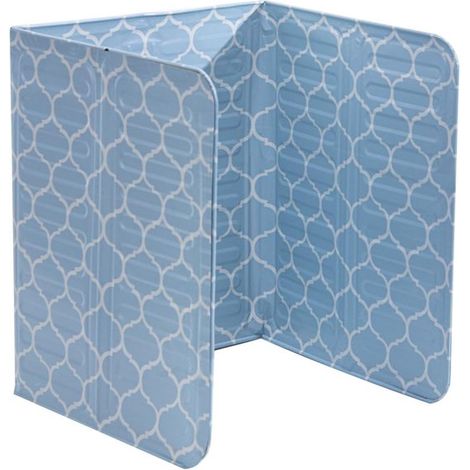 Protector antisalpicaduras 3 lados, 2 piezas, Protector antisalpicaduras grasa plegable sartenes, antisalpicaduras papel aluminio estufa, Azul (1/5)