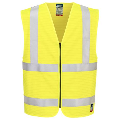 Chaleco con cremallera ignífuga de alta visibilidad Bizflame PORTWEST FR615 L/XL Amarillo (1/2)