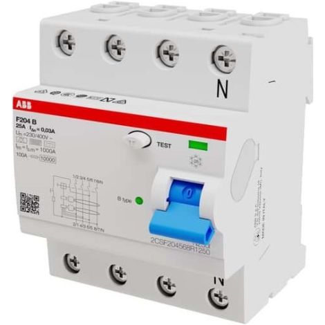 Interrupteur Différentiel Type B F204 B-25/0.03 (neutre à droite) 2CSF204568R1250 ABB T234195