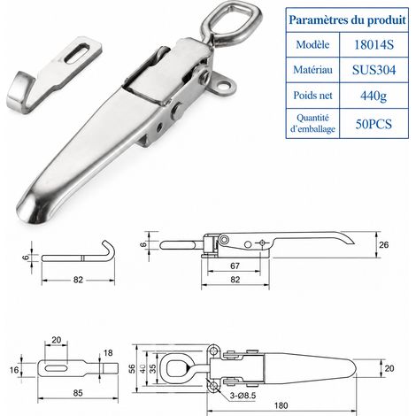 Fermeture de ridelle modèle 022300S pour caisse de camionnette et remorque en acier 022300s 510 g – Livraison gratuite