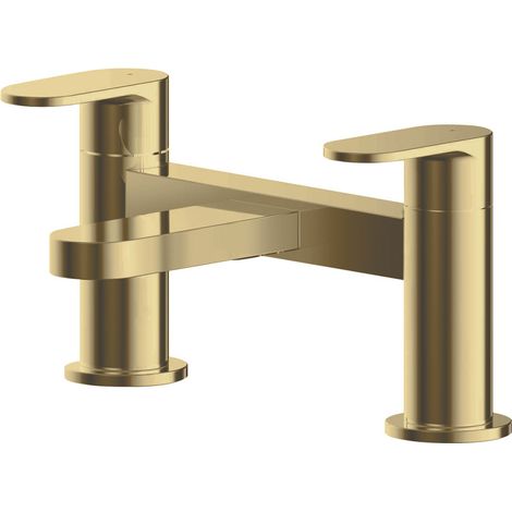 Nuie Binsey Pillar Mounted Bath Filler Tap - Brushed Brass