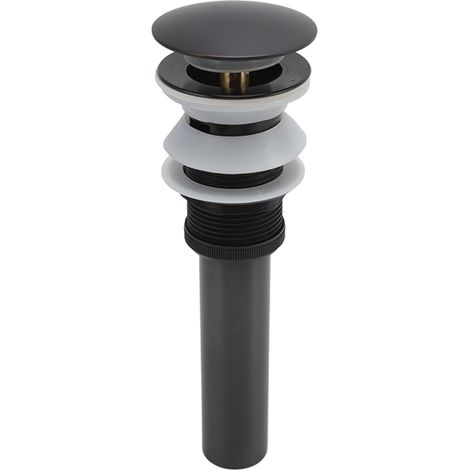Drain de lavabo mécanique noir anti-odeurs avec crépine amovible et trop-plein (1/5)