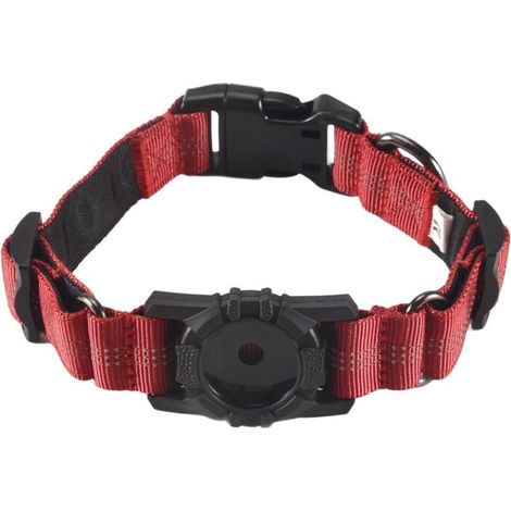 Collier pour Chien, RéFléChissant Air Tag Airtags - RéSistant et RéGlable Rouge (1/4)