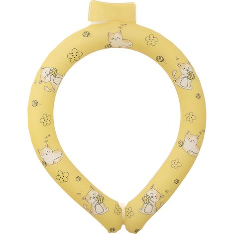Collier Rafraîchissant TPU PCM Réutilisable, Tube de Refroidissement Portable, Tour de Cou pour Travailleurs Extérieurs Sports par Temps Chaud, Jaune (1/5)
