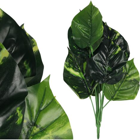 Planta ornamental artificial Dieffenbachia de 44 cm con hojas grandes.