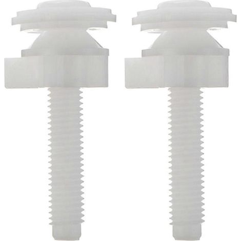 Lot de 2 vis de fixation pour abattant de toilette, vis universelles en plastique, accessoires de rechange (1/4)