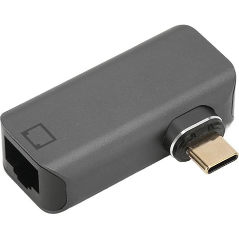 Adaptateur USB C vers RJ45 en Alliage d'Aluminium, 24 Broches Dorées, Haute Vitesse Stable pour Ordinateur Portable, Téléphone, TV (1/5)