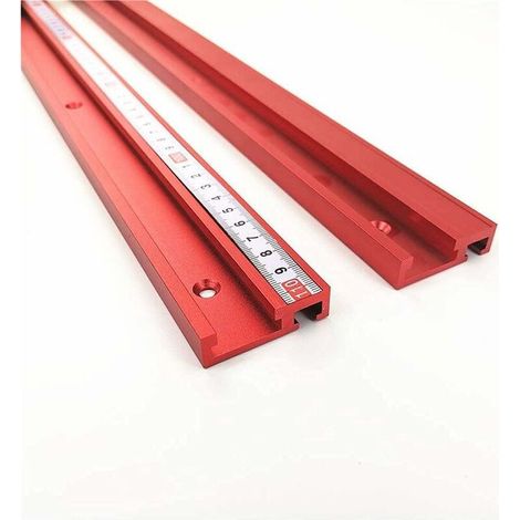 AGE Lot de 2 rails de 100 mm 45 dents en aluminium pour travail du bois pour établi, routeur, table, onglet - Outils de travail du bois standard (1/5)