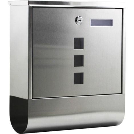 Boite aux lettres design murale avec porte-journaux Acier inoxydable 30,5 x33,5x9,6cm (1/3)