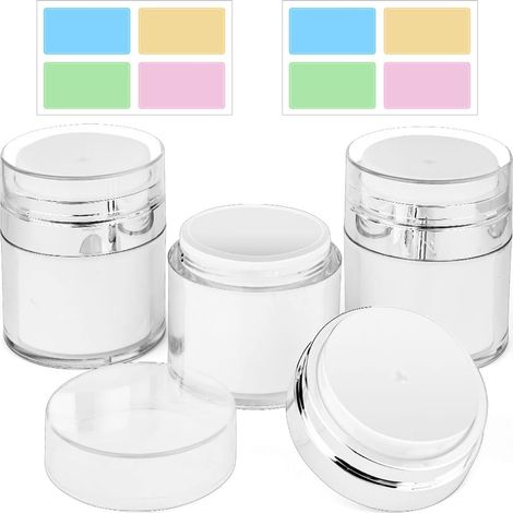 Pump Bottles 50ml - Empty Refillable Cosmetic Jars - Travel Containers for Cream, Lotion, Makeup - PP Plastic Strong and Waterproof - Pack of 3 (1/5)
