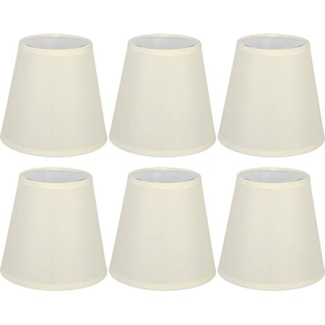 Wandlampenschirme zum Anklemmen, 6er-Set Lampenschirme für Kronleuchter, kleiner, konischer Lampenschirm zum Anklemmen, Glockenform, 14 x 13 x 9 cm - FQ-