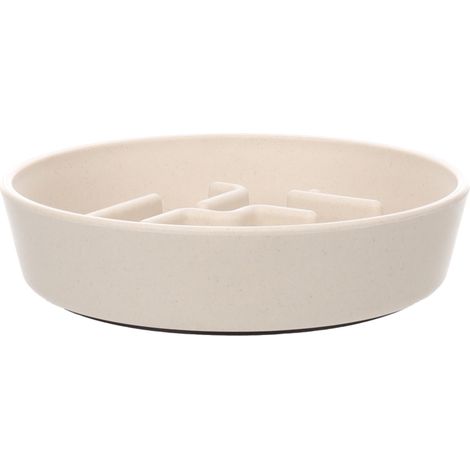 Gamelle ronde anti glouton pour chien Kana 700 ml beige (1/3)