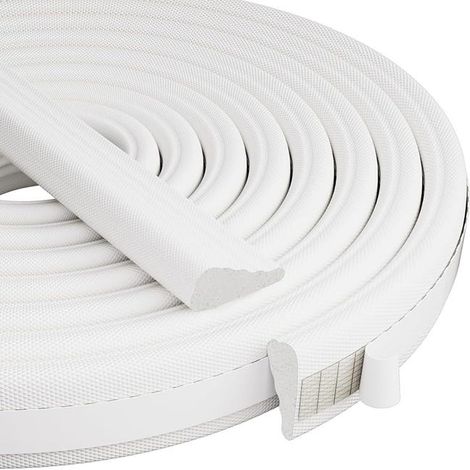 Bande d'étanchéité coupe vent adhésive pour portes et fenêtres protection contre le froid bruit 3 mètres Blanc (1/5)