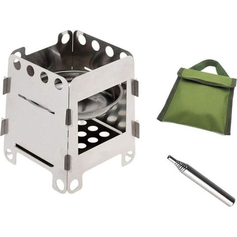 Réchaud léger portable pliable en acier inoxydable pour alpinisme camping outils d'extérieur avec support (1/5)