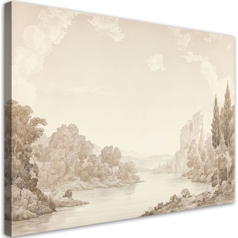 Tableau déco Paysage Rivière Sépia 100x70 (1/5)