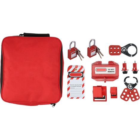 SJLERST Kit de verrouillage électrique, loquets, cadenas de sécurité, disjoncteur, prise de verrouillage, avec sac de rangement