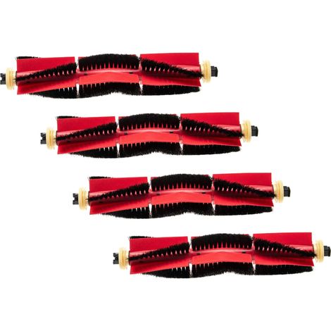 vhbw 4x Rundbürste kompatibel mit Xiaomi Xiaowa C10, E20, E25, E35 Saugroboter - Rollenbürste, Hauptbürste, Bürstenset
