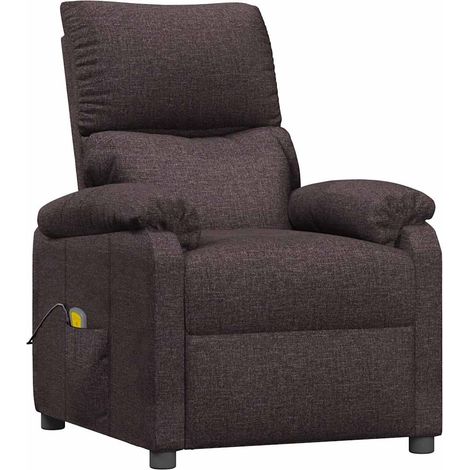 Fauteuil de massage Marron foncé Tissu