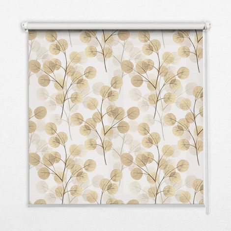 Tenda a Rullo Interna per Finestra - Tenda Filtrante Luce - Tenda Privacy - Tenda Decorativa Rettangolare - Rullo per Interni - (90 cm x 180 cm) - Rami gialli