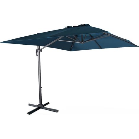 3x4m rectangular cantilever parasol, Wimereux, Duck Blue (1/5)